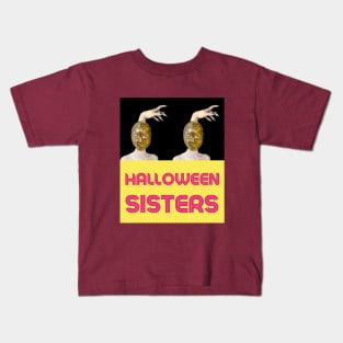 HALLOWEEN SISTERS with Witch Hand (2) - Halloween Witches | Witch Mask | Halloween Costume Kids T-Shirt